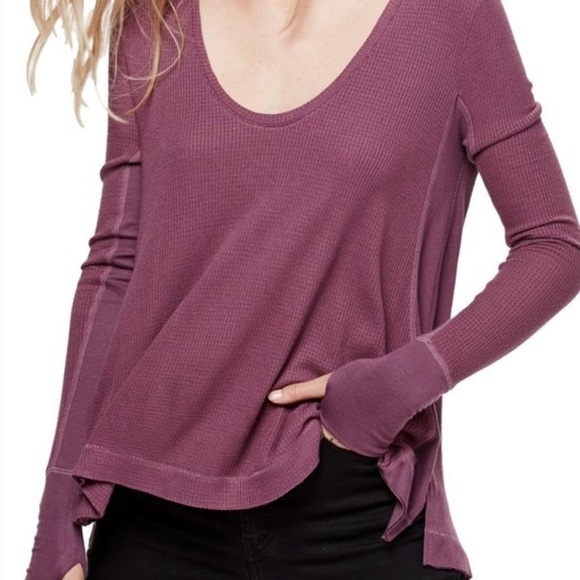 Free People Malibu High-Low Thermal Top - Picture 1 of 12
